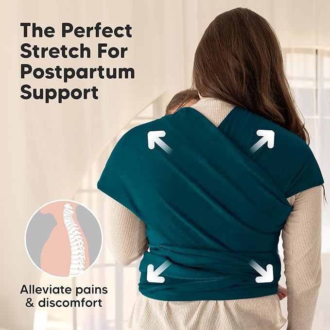 KeaBabies Baby Wrap Carrier - All in 1 Original Baby Carrier Newborn to Toddler Sling, Easy to Wear, Hands Free Bonding, Lightweight, Breathable Infant Wraps (Peacock Blue)