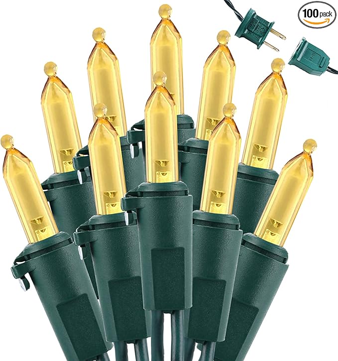 Brizled Mini Christmas Lights, 33ft 100 LED Christmas String Lights Connectable, UL Certified Energy Saving Xmas Tree Light for Indoor Outdoor Bedroom Wedding Party Xmas Tree Decoration, Warm White