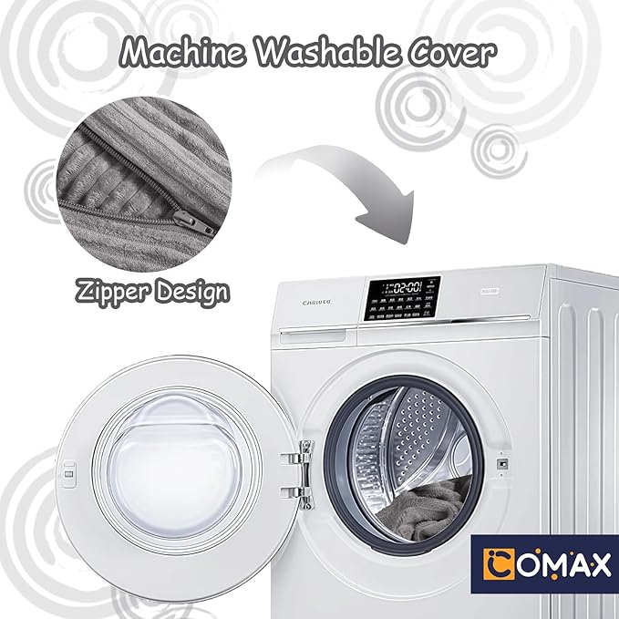 COMAX Kids Bean Bag Chair Turn into Beanbag Bed, Toddler Bean Chair Corduroy for Girl Boy Sleeping, Lazy Children Bean Bags with Filler, Convertible Child Floor Mattress, Light Grey