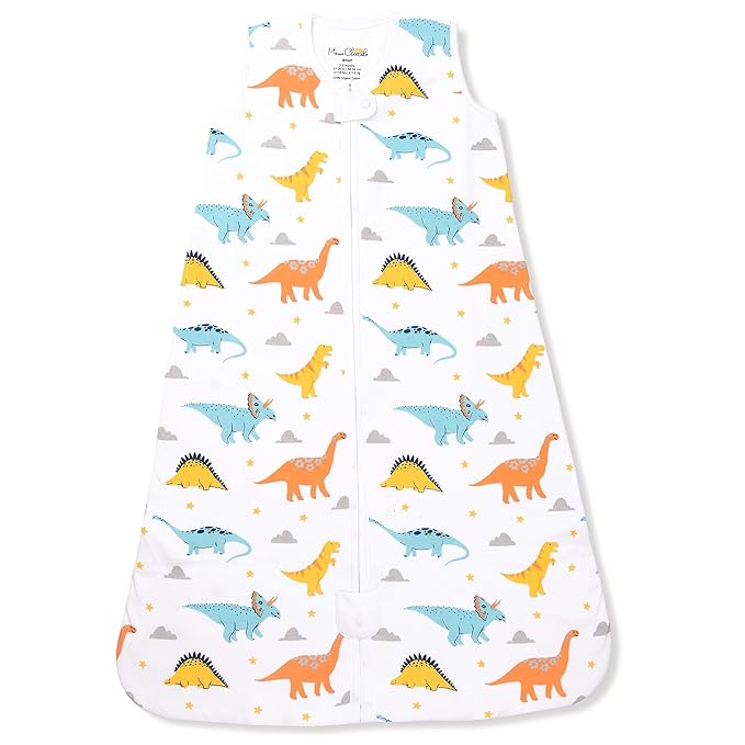 Baby Sleep Sack 1.0 TOG, Organic Cotton Baby Wearable Blanket with Two-Way Zipper, Swaddle Transition Baby Sleeping Bag, All-Season Sleep Sack for Newborn Infant Toddler Boy Girl, 0-6 Months, 1-Pack