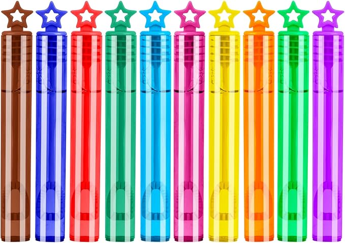 140 Pack Mini Bubble Wands for Kids, 10 Colors Bulk Bubble Wand with Star Top, Perfect for Birthday, Carnival Prize,Party Favors, Wedding, Summer Outdoor Toys,Goody Bags Stuffer Bubbles