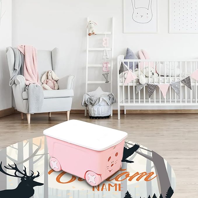 Custom Nursery Crib Bedding Set: Personalized Name 4 Piece Orange Sika Deer Design Baby Crib Sets for Baby Girls - Toddler Double Layer Blanket Set, Comfortable Crib Bed Sheets for Baby Toddlers