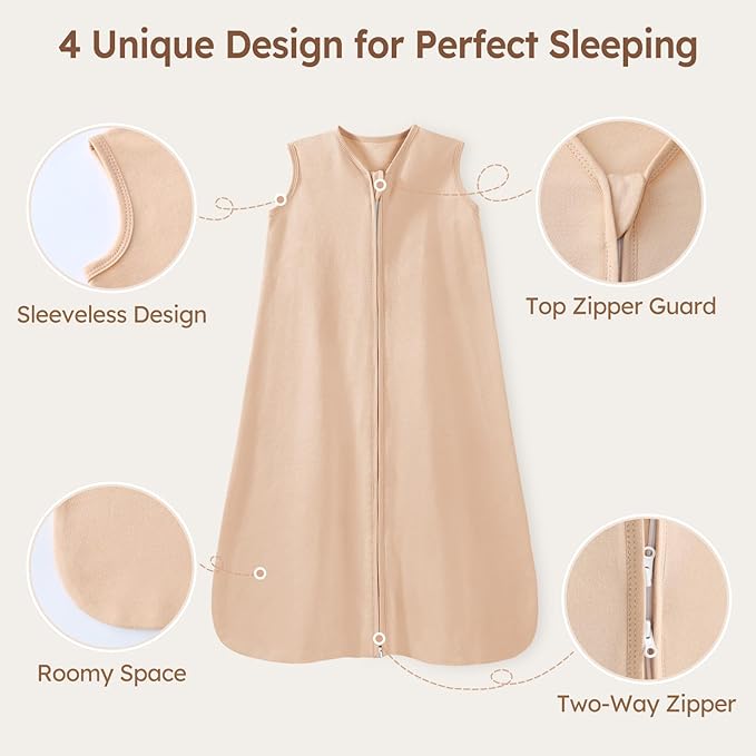 Baby Sleep Sack 0-6 Months Summer Sleep Sack 3 Pack 100% Cotton Baby Sleep Bag Wearable Blanket for Newborn Infant Orange Flowers & Plaid