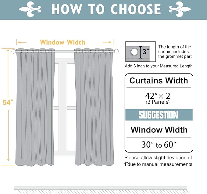 ChrisDowa 100% Blackout Curtains for Bedroom with Black Liner, 2 Thick Layers Total Blackout Thermal Insulated Grommet Small Window Curtains 2 Panels Set (Beige, 42 x 54 Inch)