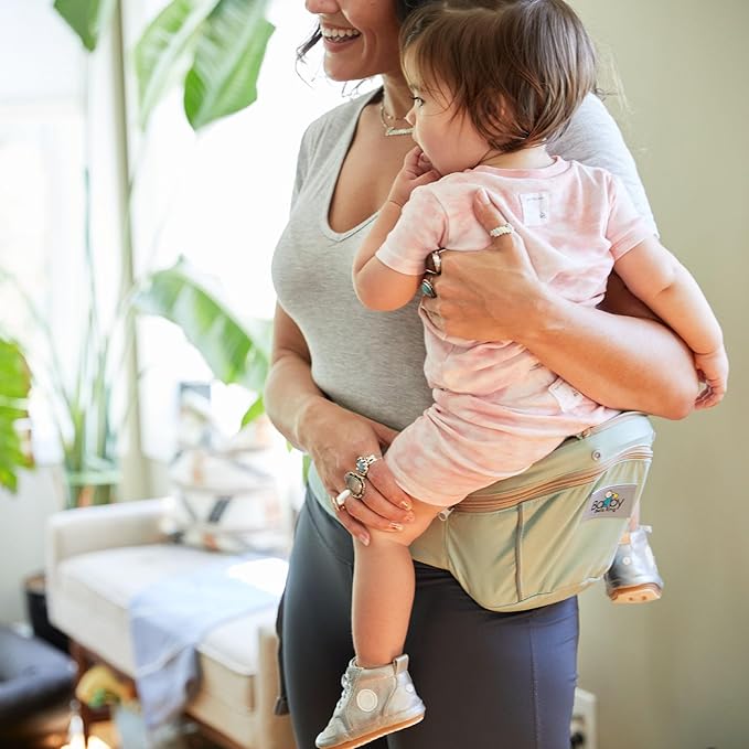 Baby Carrier - 6-in-1 Ergonomic Soft Carrier with Hip Seat and Large Storage, Front and Back Positions, Adjustable Waist Up to 43 Inches, for Infants Aged 2-36 Months, Weighing 6-45 lb