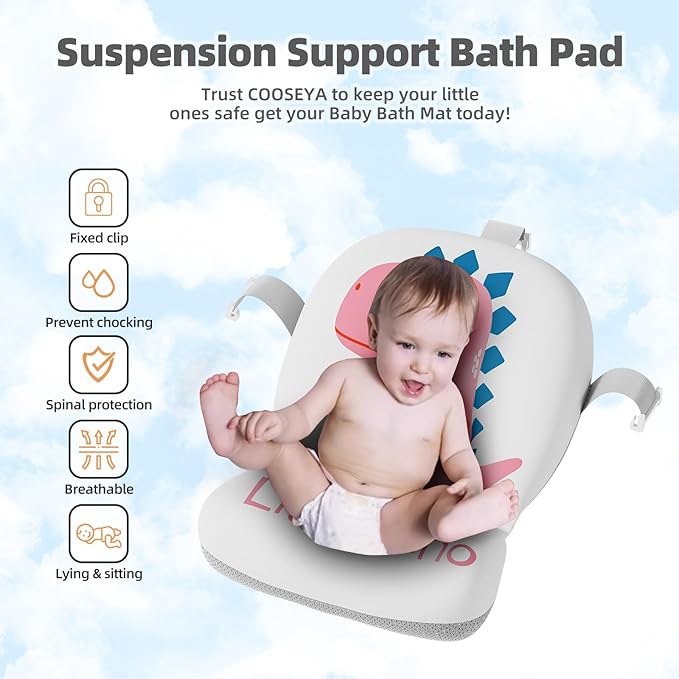 Collapsible Baby Bathtub for Newborn, Foldable Baby Bath Tub with Thermometer & Soft Floating Cushion & Drain Hole, Portable Travel Infant Bath Tubs for Newborns to Toddlers 0-36 Months Girls