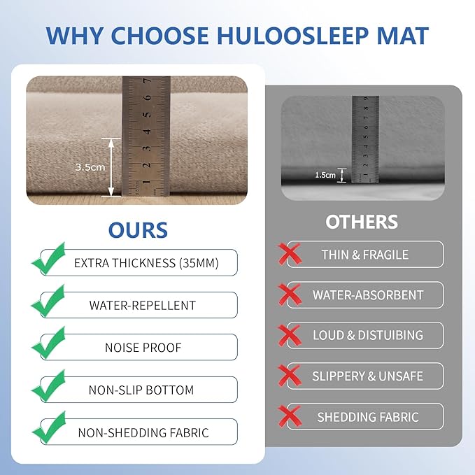 Baby Play Mat for Floor, 1.3" Thick Elasti-Foam 50x50 Playpen Mat for Toddlers Infant kids,Water-Repellent Soft Coral Velvet for Tummy Time, Non-Slip Backing for Crawling,Tatami Style(Beige)