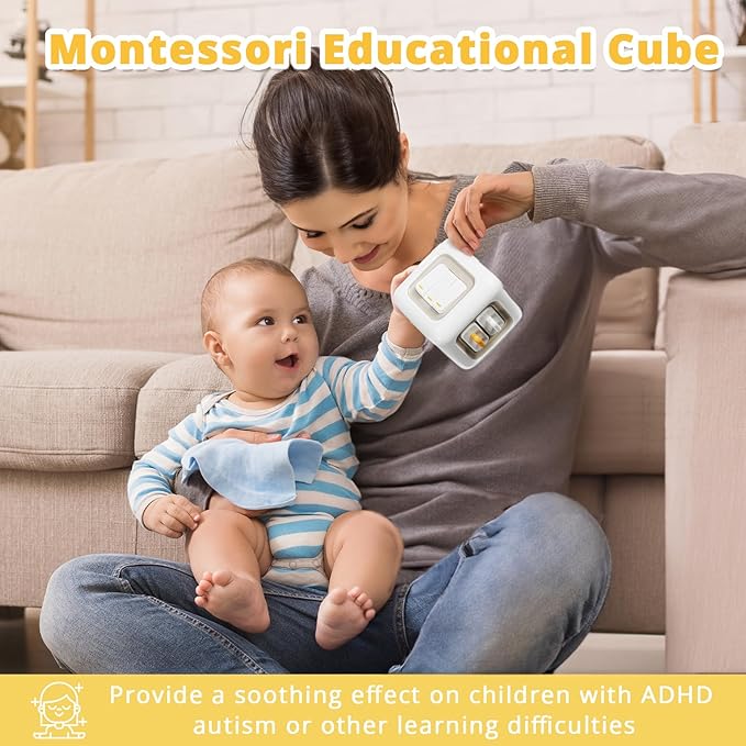 Busy Cube Toys for 1 Year Old Boy, Montessori Toys for 1+ Year Old, Travel Sensory Toys for Toddlers 1-3, Learning Fine Motor Skills| 1st Birthday Gifts Boy 9 12 Months +