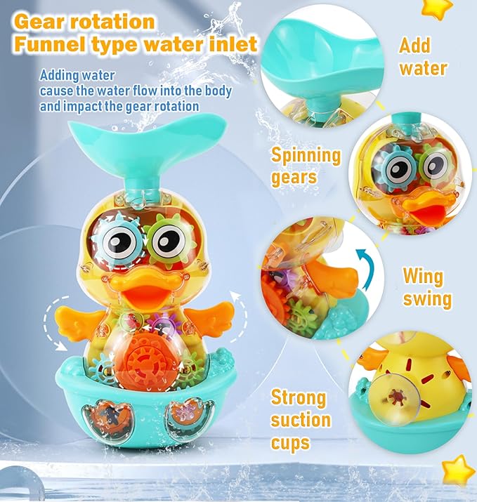 Bath Toys for 12 24 36 Months Babies, Bathtub Toys for Toddlers Kids Ages 1-3, 4-8, Waterfall Bath Toys for Boys and Girls, Small