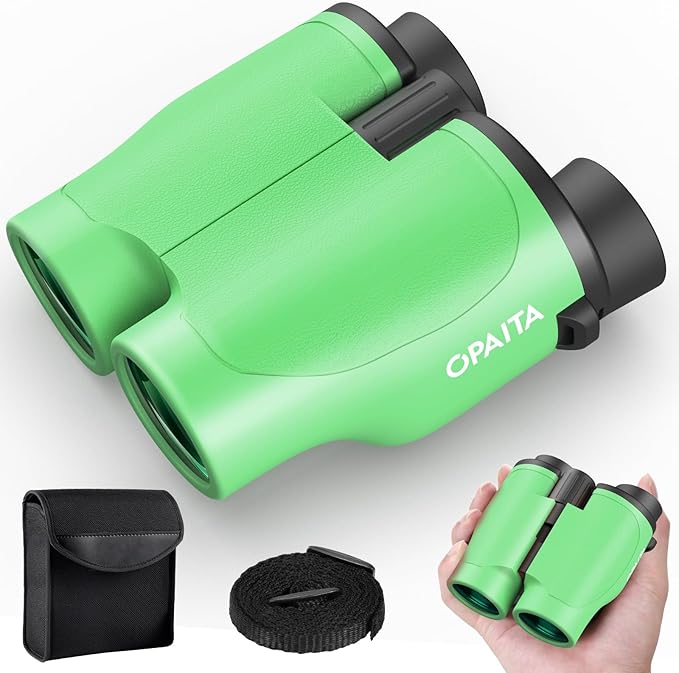 Compact Binoculars for Adults High Powered - OPAITA 20x32 Small Binoculars for Adults Kids with Low Light Vision for Hunting Cruise Ship Travel Concert Hiking Light Green
