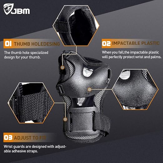 JBM Kids Child 3-8 Years Bike Knee Pads and Elbow Pads with Wrist Guards Protective Gear Set for Biking, Riding, Cycling Scooter, Skateboard