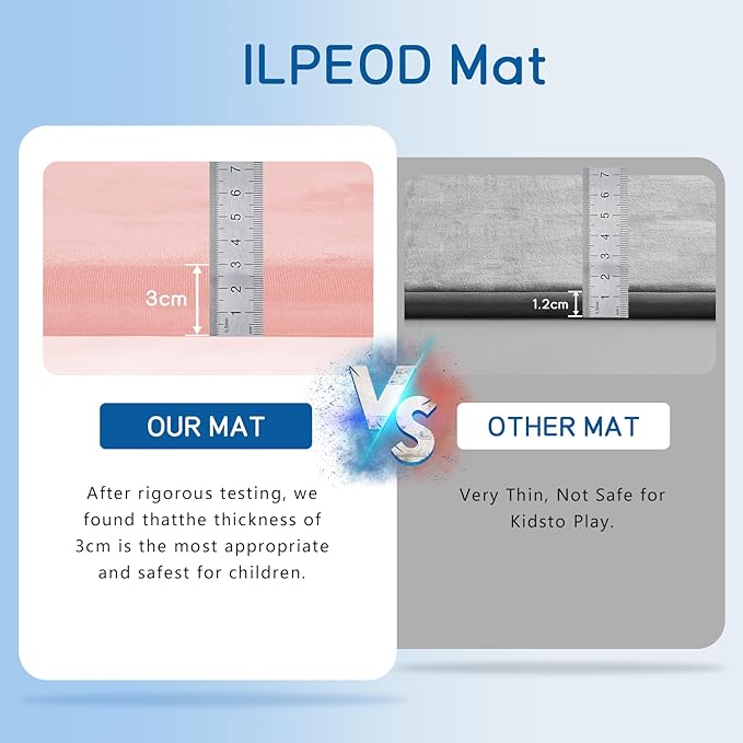 Baby Play Mat for Floor Tummy Time Mat Nursery Rug Muscle Area Rug Playroom Tatami 79"x118" Memory Foam 1.3" Thick Crawling For Babies,Toddlers, Infants, Kids,Floor(Pink)