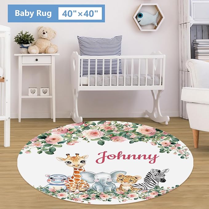 Custom 5-Piece Baby Crib Bedding Set, Personalized Name for Kid Toddler, Animal Nursery for Boy Girl, Double Layer, Customized Gift for Infant