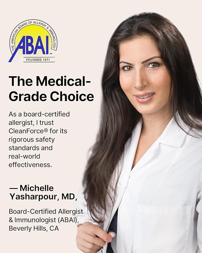 CleanForce Air Purifier for Home Large Room up to 2550 ft², Swiss Sanitized HEPA & Carbon Filter, asthma & allergy friendly Certified for Dust/Pollen/Pet Dander, Alexa/App Control, Ozone-Free, Rainbow