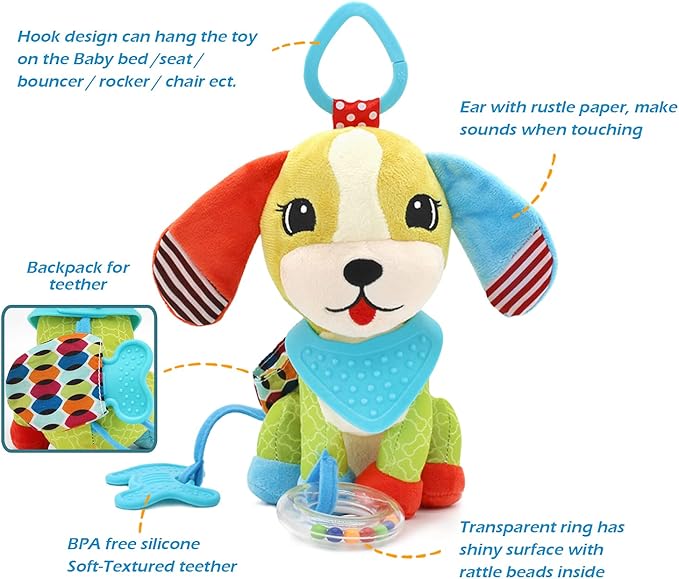 BLOOBLOOMAX Sock rattles for Babies 0-24 Months Baby Animal Foot Finder Educational Toys