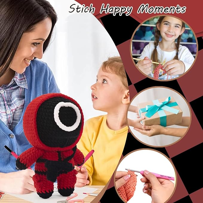 Crochet Kit for Beginners,Crochet Kit Amigurumi Crocheting Animals Kits with Step-by-Step Video Tutorials, Knitting Starter Pack for Adults and Kids