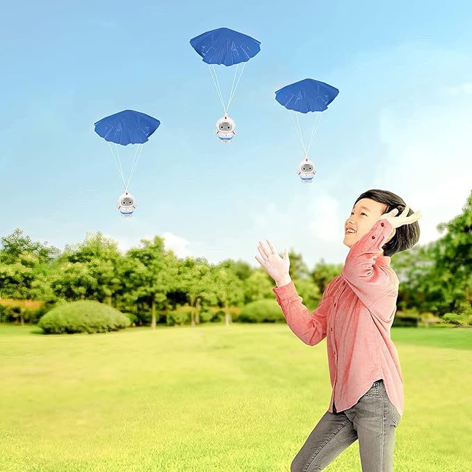 ArtCreativity 24-Pack / 2" Mini Astronaut Paratroopers – Durable Parachute Toys for Kids – Space-Themed Party Favors, Astronaut Piñata Fillers, and Goodie Bag Toys
