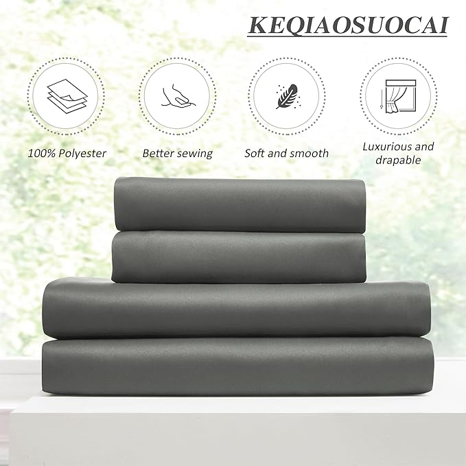 KEQIAOSUOCAI Pinch Pleated Wide Drapes 108 Inches Long,80 Inch Wide Each Panel Sliding Door Curtains with Hooks, Thermal Insulated Room Divider Large Draperies 2 Panels Grey W80 x L108