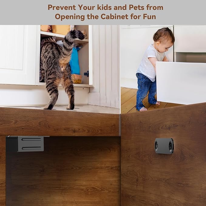 Cabinet Door Magnet, Flat Bottom Cabinet Magnetic Catch with Adhesive, Easy to Install,Only Takes 1 Minute,35lb Magnetic Cabinet Door Drawer Latch(Black, 6Pack)