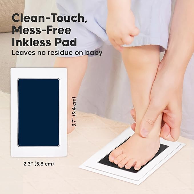 4-Pack Inkless Baby Hand and Footprint Kit - Mess Free Ink Pad for Newborn Keepsake, Dog Nose & Paw Print Kit, Clean Touch Ink Pad for Baby Hand & Footprints, Ideal New Mom Gifts (Midnights)