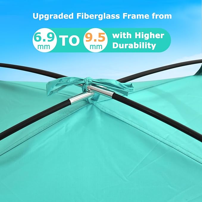 COMMOUDS Beach Tent Sun Shade for 3/4-5/6-7/8-10 Person, UPF 50+ Beach Sun Shelter Canopy Tent, Lightweight, Easy Set Up and Carry