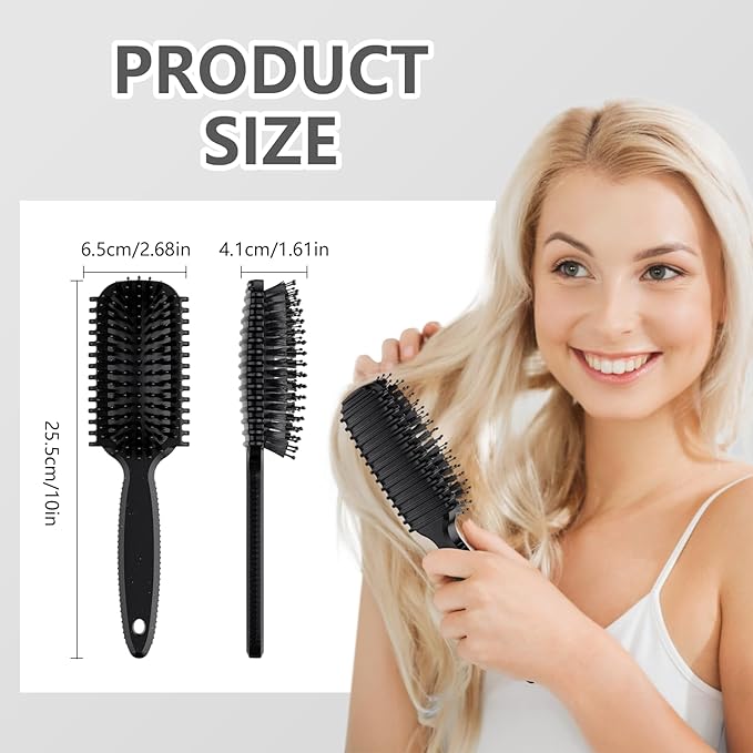 Curl Defining Brush, Curly Hair Brush, Slick Back Hair Brush, For Combing and Shaping Curls in All Hairstyles to Reduce Pulling (Black)