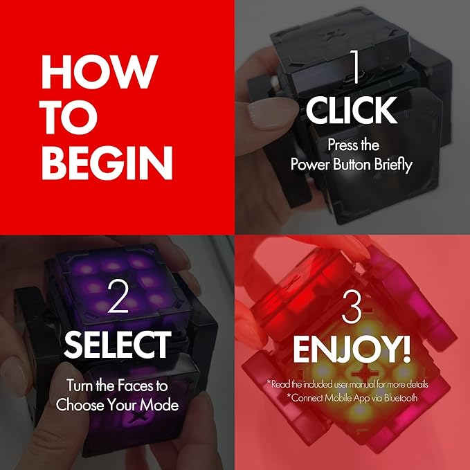Connect | AI Robot Cube & Smart Cube, Self Scrambling STEM Cube with 10 Puzzle Types | Self Solving Speed Cube, Plays Music | Great X-Mars Experience for Kids, Teens & Adults.