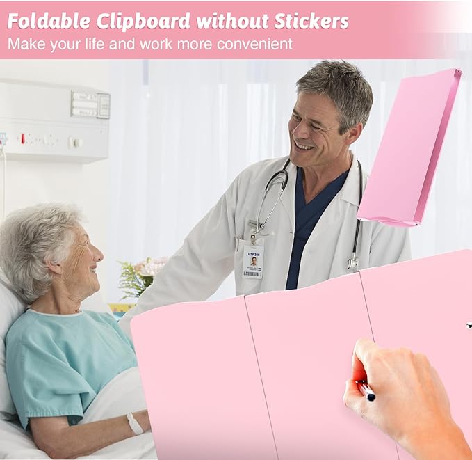 Clipboard Foldable Without Edition Cheat Sheets Aluminum 3 Layers Foldable Clipboards Pocket Size Profile Clip Clipboards Notepad for Students, Nurses,Contractor Trucker Driver