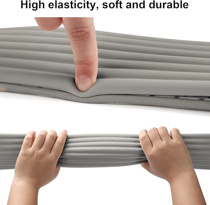 Baby Proofing Edge Corner Protector, 16.4 ft Edge Guards Padding with 3M Adhesive, Extra-Wide Soft Rubber Foam Padding, Furniture,Sharp Edge Safety Corner Edge Bumper Guard-Gray