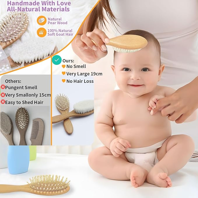 Baby Gifts Gender Neutral 10 Packs Baby Essentials Baby Shower Gifts Newborn Essentials Must Haves - Baby Brush and Comb Set Soft Security Blanket Baby Nail Clippers Greeting Cards Practical and Cute