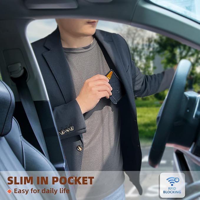 BULLIANT Men Wallet,Money Clip Wallet Slim For Gift Men 9Cards-Metal Credit Card Case in Magnetic Leather Flip