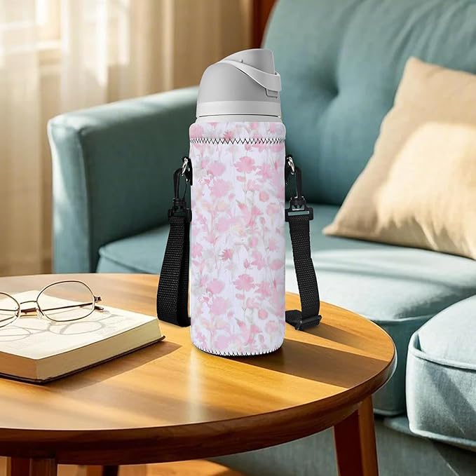 AUPET Water Bottle Sling Bag Carrier Crossbody Sleeve,Insulated Neoprene Bottle Case Holder Pouch Cover 500ML/17oz with Shoulder Strap for Walking Women Men