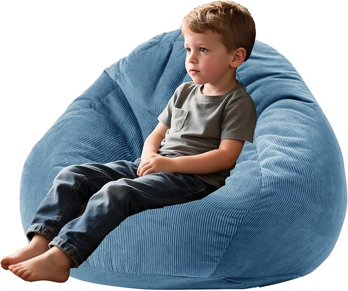 Bean Bag Chairs for Kids Chair Round Sofa Memory Foam Filling Reading Gaming Sofa for Living Room Bedroom
