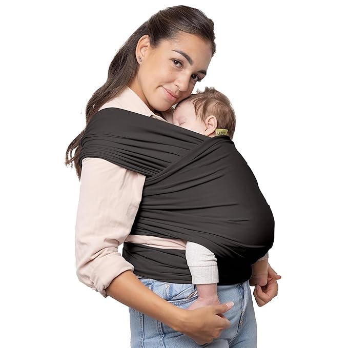 Boba Baby Wrap Carrier – Original Baby Sling Carrier for Newborns (7–35 lbs), Soft, Secure, Hands-Free & Ergonomic, Ideal for Comfortable Bonding, New Parents (Organic Dark Grey)