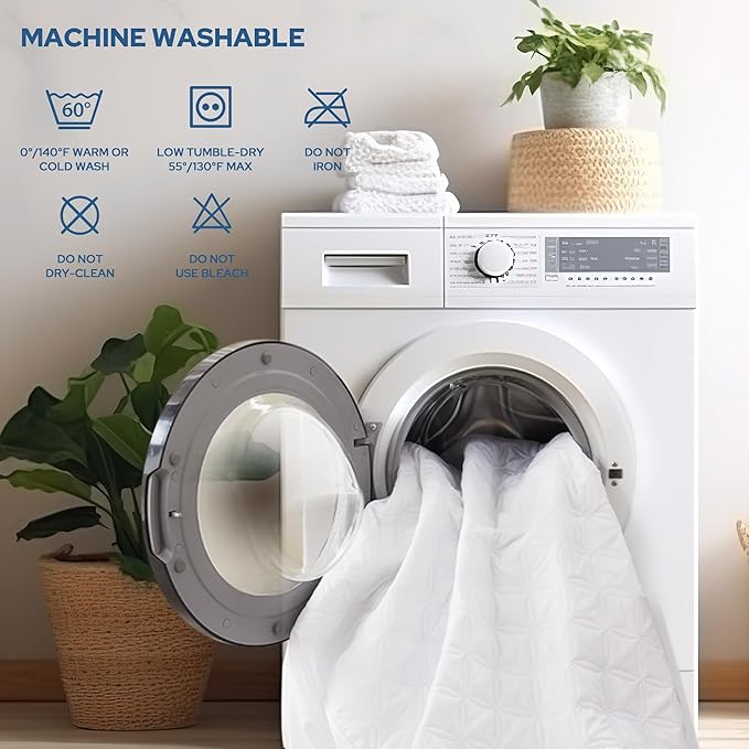 BEDLORE 2 Pack Waterproof Mattress Protector, King Size Mattress Pad with Deep Pocket Fitted Up to 6-18 inches, Soft Noiseless Single Bed Mattress Cover for Bedroom, Dorm Room (White)