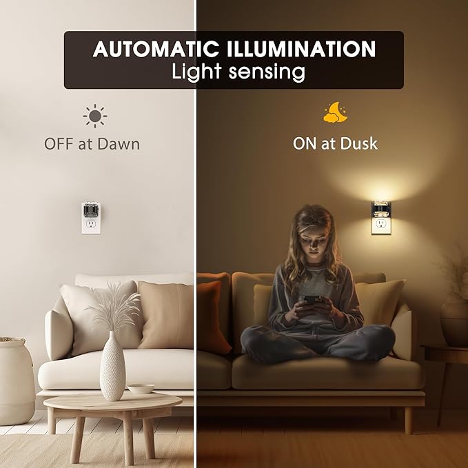 Briignite LED Night Light Plug into Wall[2 Pack] Dimmable Night Light with Bubble Design 3000K/4000K/5000K & 3 Brightness Levels for Baby Nursery, Hallway, Bathroom, Kids Room, 3CCT