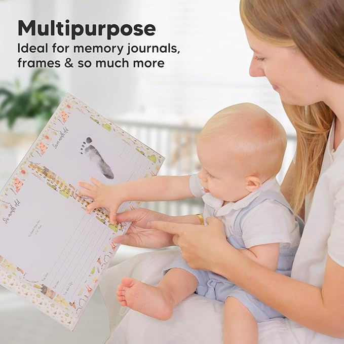 2-Pack Inkless Baby Hand and Footprint Kit - Mess Free Ink Pad for Newborn Keepsake, Dog Nose & Paw Print Kit, Clean Touch Ink Pad for Baby Hand & Footprints, Ideal New Mom Gifts (Jet Black, L)