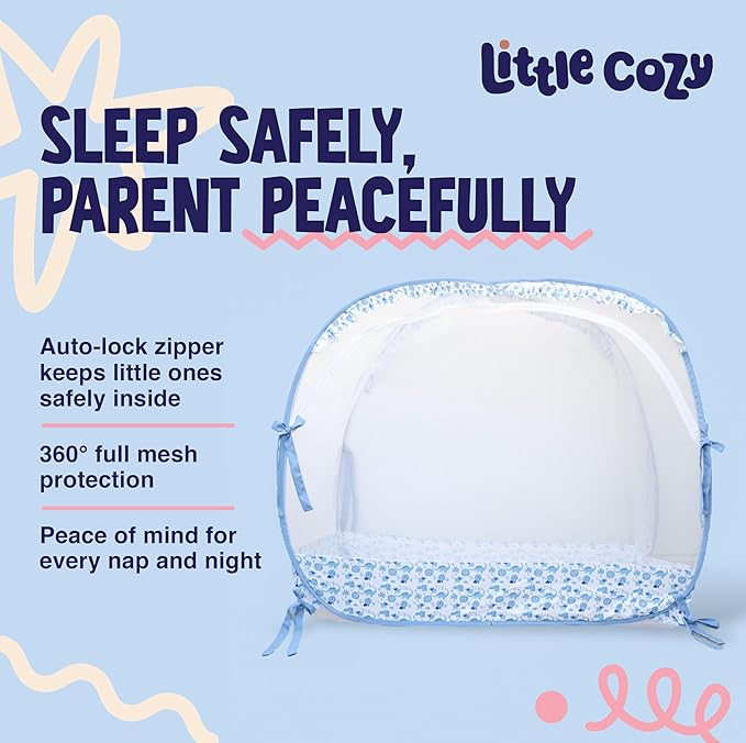 Crib Tent to Keep Baby from Climbing Out – Pop Up Crib Net Canopy with Strong Breathable Mesh, Double Auto-Lock Zippers & Durable Frame – Easy Install Baby Safety Cover for Standard Cribs