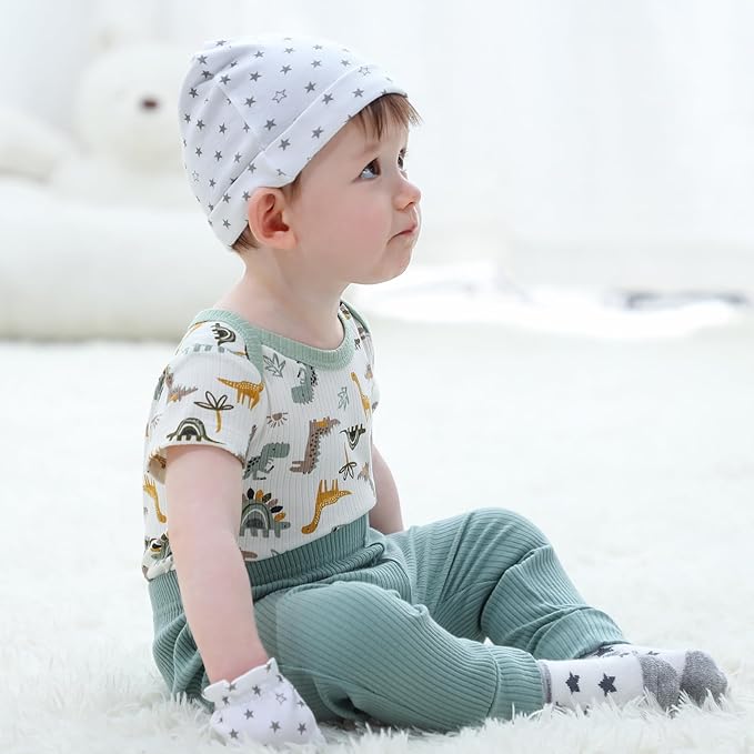 Baby Hats Mittens and Socks Set Cotton Newborn Hat Beanie Soft Infant Girls Boys Caps Gloves 0-6 month