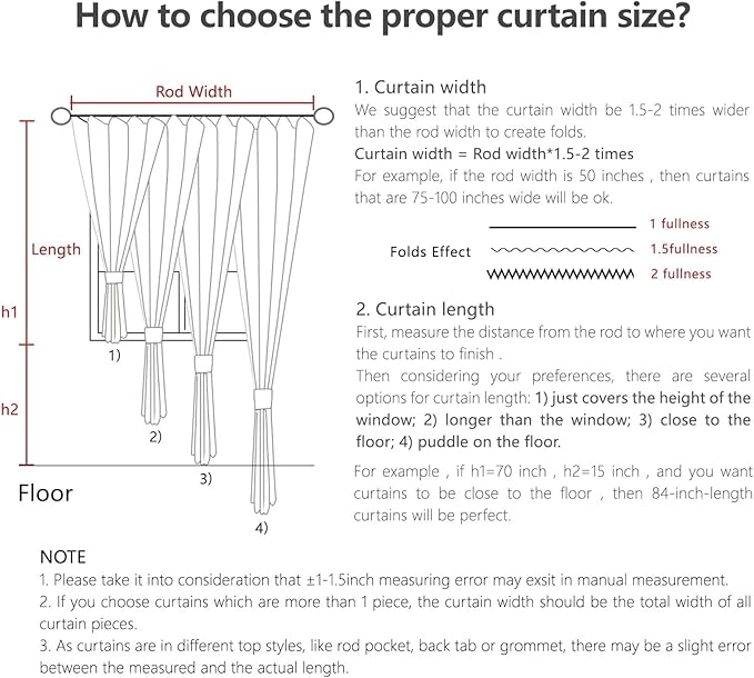 Joydeco Custom Blackout Curtains for Bedroom, Total Blackout Curtains Back Tab & Rod Pocket, Solid Thermal Insulated Window Drapes Luxury Decor for Living Room 1 Panel (Custom Size, White)