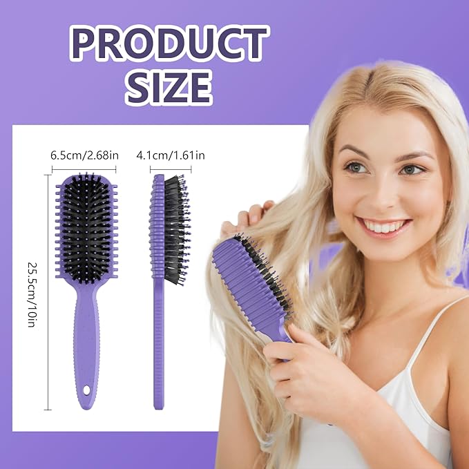 Curl Defining Brush, Curly Hair Brush, Slick Back Hair Brush, For Combing and Shaping Curls in All Hairstyles to Reduce Pulling (Purple)