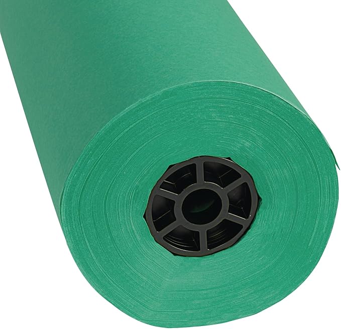 Colorations Dual Surface Paper Roll, Bright Green, 36" x 1000', Textured Paper, Classroom Craft & Art Supplies, Bulletin Board, Gift Wrapping, Chalkboard Wallpaper