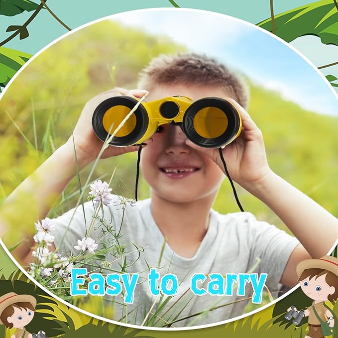 24 Pieces Toy Binoculars with Neck String Assorted Colors Novelty Binoculars Camping Birthday Party Supplies Nature Exploration Toys for Outdoors Indoors Sightseeing, Camping, Birdwatching Wildlife