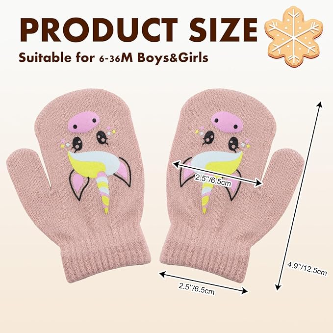 Baby Winter Mittens Toddler Stretch Knit Gloves Magic Warm Glove for Baby Boys Girls