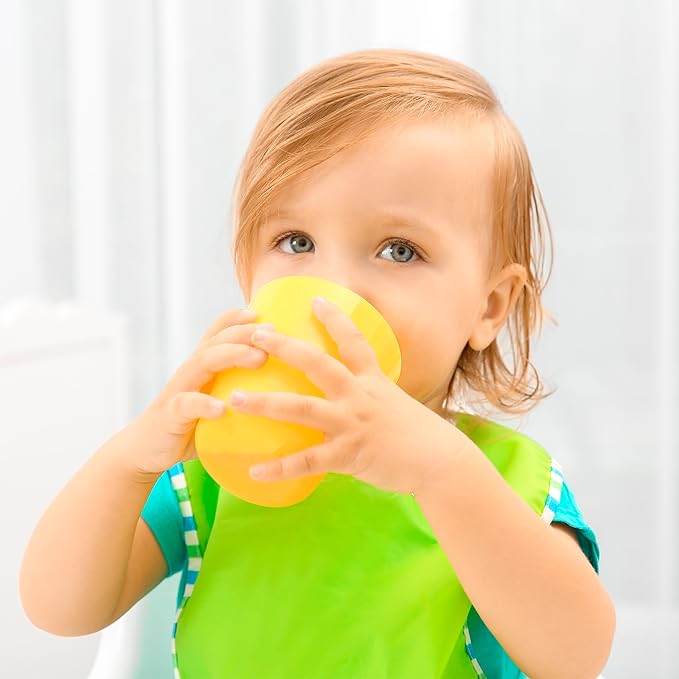 Avanchy Silicone Training Cup – 12 oz Open Cup for Toddlers and Infants – Ideal for Baby Led Weaning and Transitioning from Bottles, Yellow