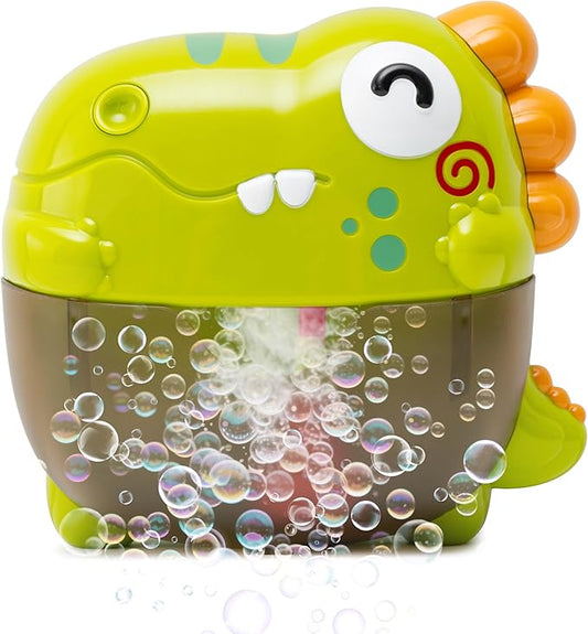 Bath Bubble Machine - Bubble Bath Maker with Lights & Music - Baby Bath Toys Bubble Maker for Bathtub - Dinosaur Toys for Kids 2-4, Strong Suction BPA Free