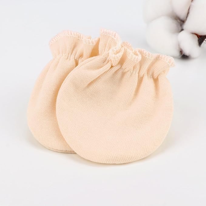 BQUBO Newborn Infant Toddler Mittens No Scratch Cotton Elastic Wrist Gloves Hypoallergenic for 0-6 Months Baby Boys Girls