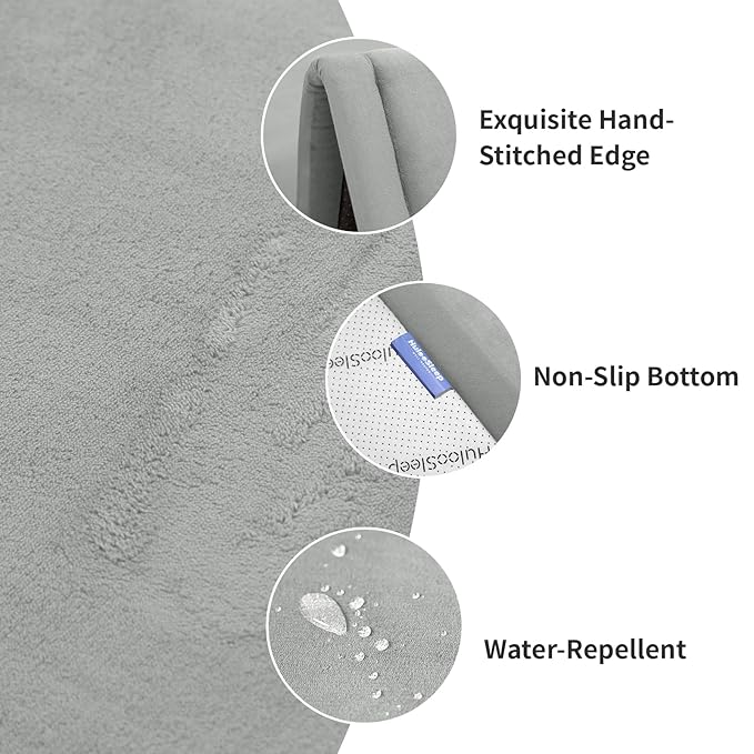 Baby Play Mat for Floor,1.3" Thick Elasti-Foam 50x50 Playpen Mat for Toddlers Infant Kids,Water-Repellent Soft Coral Velvet Tummy Time Mat,Non Slip Crawling Mat,Tatami Mat(Light Grey)