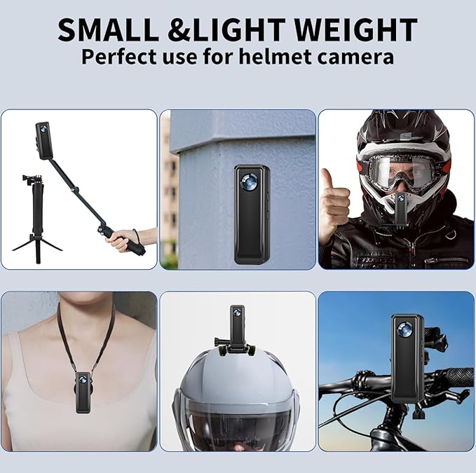 Body Camera 128GB, 4K 30FPS Action Camcorder, Hands Free Sports Camera with Magnetic Back Clip, Mini Body Cam POV Records with Audio and Video Recording for Traveling Cycling Vlogging