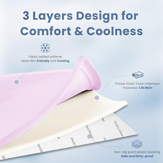 Baby Play Mat for Summer,1.3 Thick Memory Foam Cooling Floor Tummy Time Mat, Soft & Breathable, Non-Slip Rectangular for Toddlers’ Playtime & Rest(Pink,59"x79")